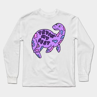 trying my best dino Long Sleeve T-Shirt